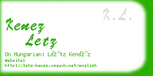 kenez letz business card